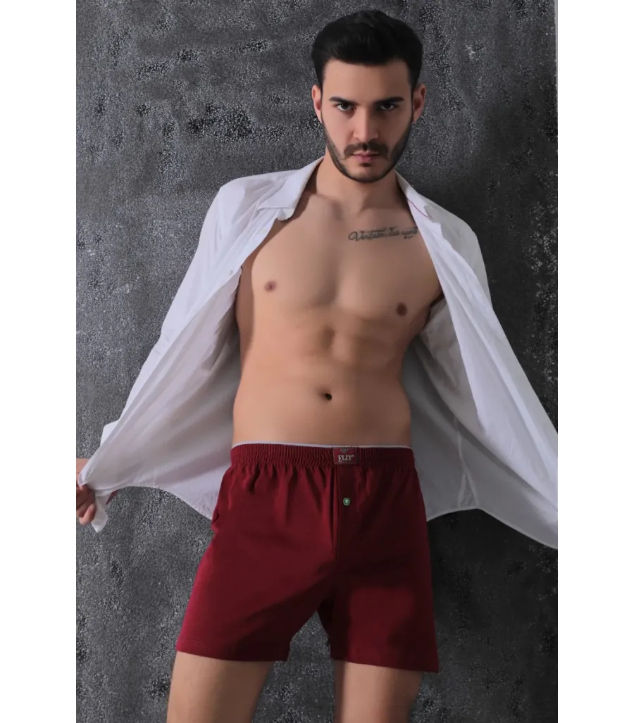 Elit Zümrüt Erkek Havlu Bel Penye Boxer Bordo