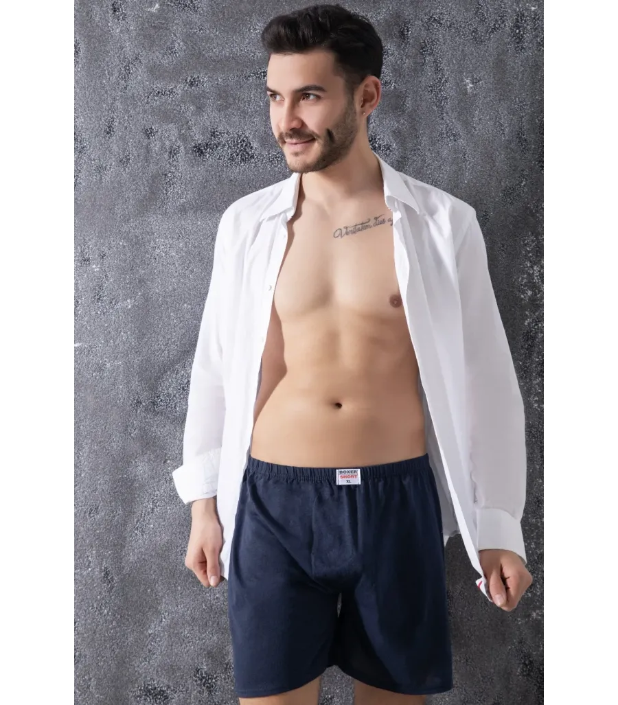 Zümrüt Yıldızı Erkek Paçalı Don Lacivert