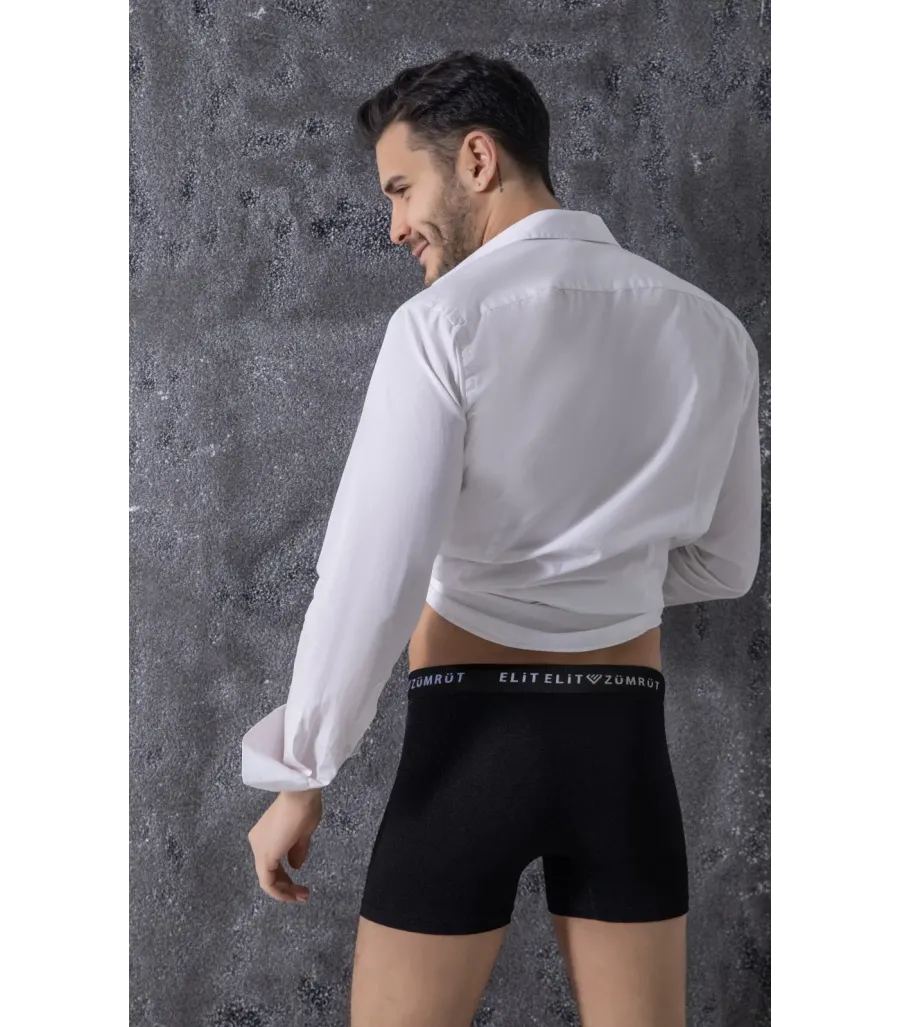 Elit Zümrüt Erkek Likralı Boxer Siyah