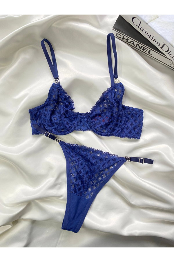 Arona Dantelli Bralet Takım Lacivert