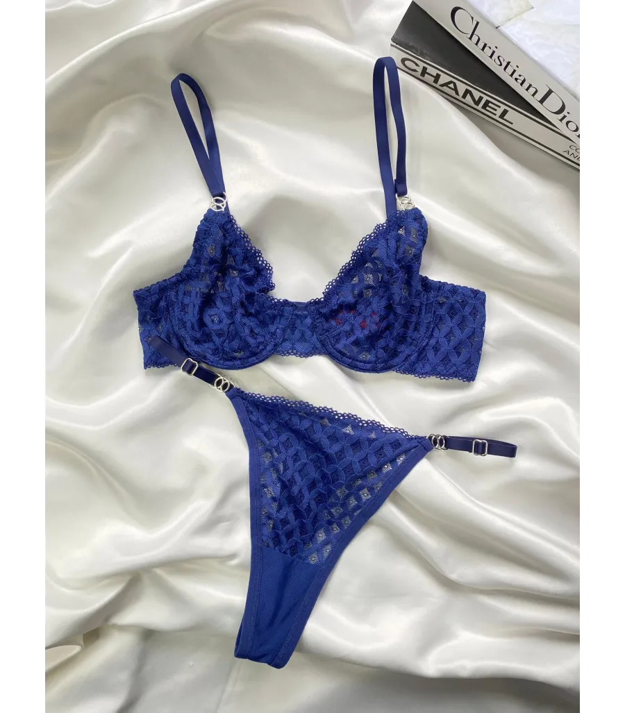 Arona Dantelli Bralet Takım Lacivert