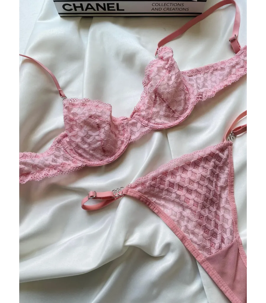 Arona Dantelli Bralet Takım Pembe