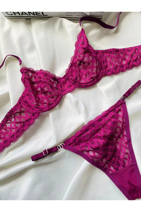 Arona Dantelli Bralet Takım Mor