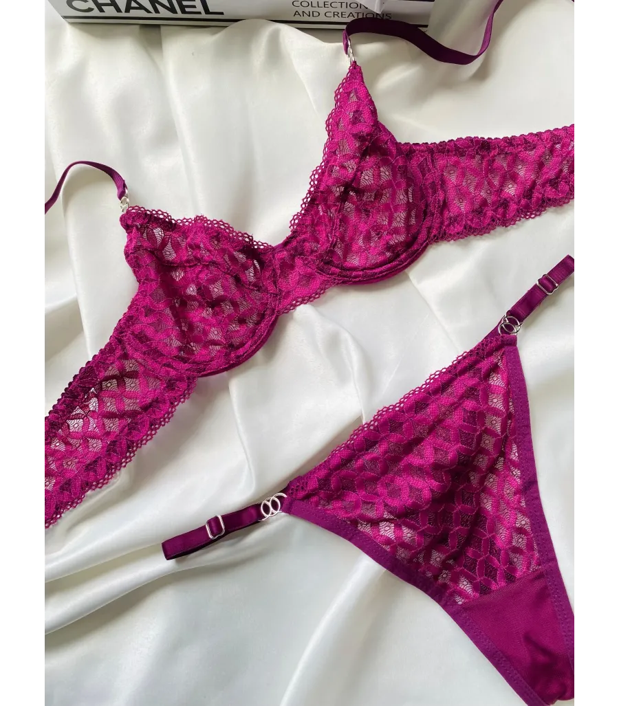 Arona Dantelli Bralet Takım Mor