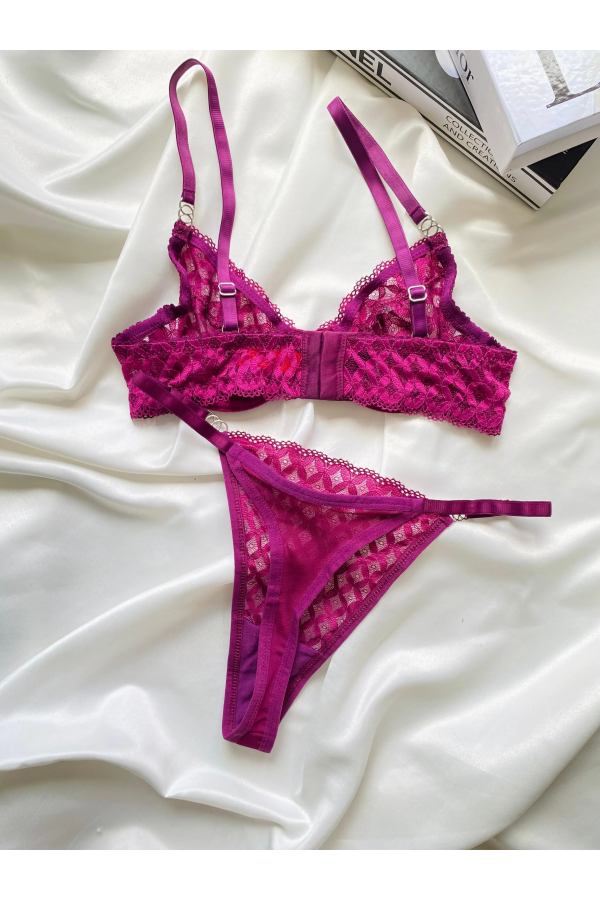 Arona Dantelli Bralet Takım Mor