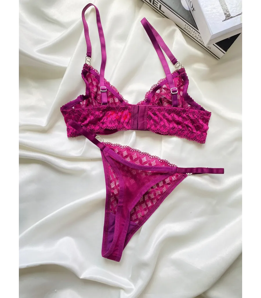 Arona Dantelli Bralet Takım Mor