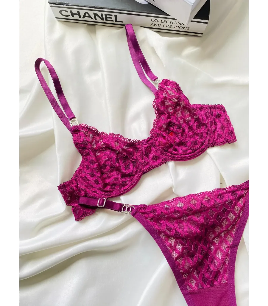 Arona Dantelli Bralet Takım Mor