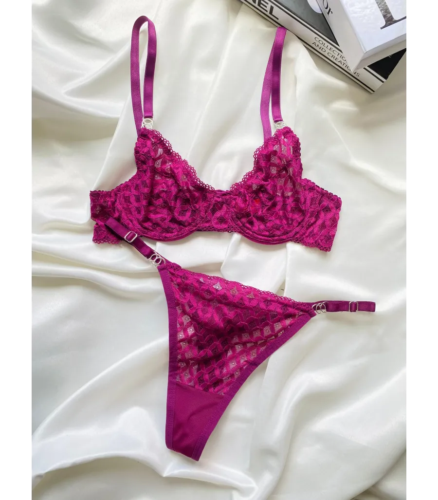 Arona Dantelli Bralet Takım Mor