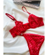 Arona Dantelli Bralet Takım Kırmızı