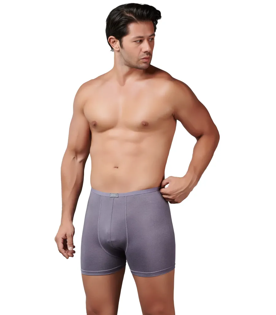 Gümüş Bambu İnce Bel Elastan Boxer