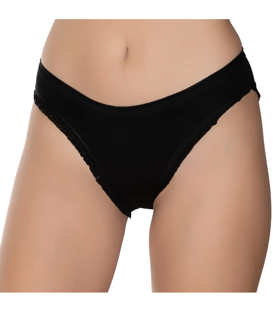 Gümüş İç Giyim 6056 Kadın Likralı Fırfır Paça Bikini
