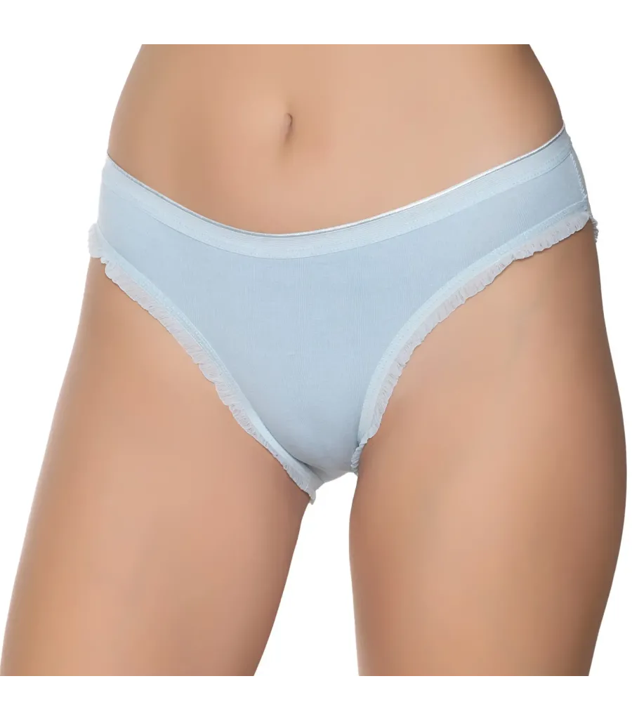Gümüş İç Giyim 6056 Kadın Likralı Fırfır Paça Bikini