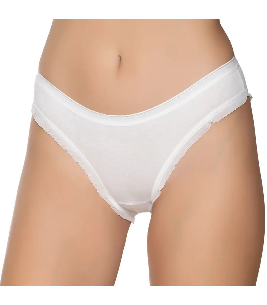 Gümüş İç Giyim 6056 Kadın Likralı Fırfır Paça Bikini