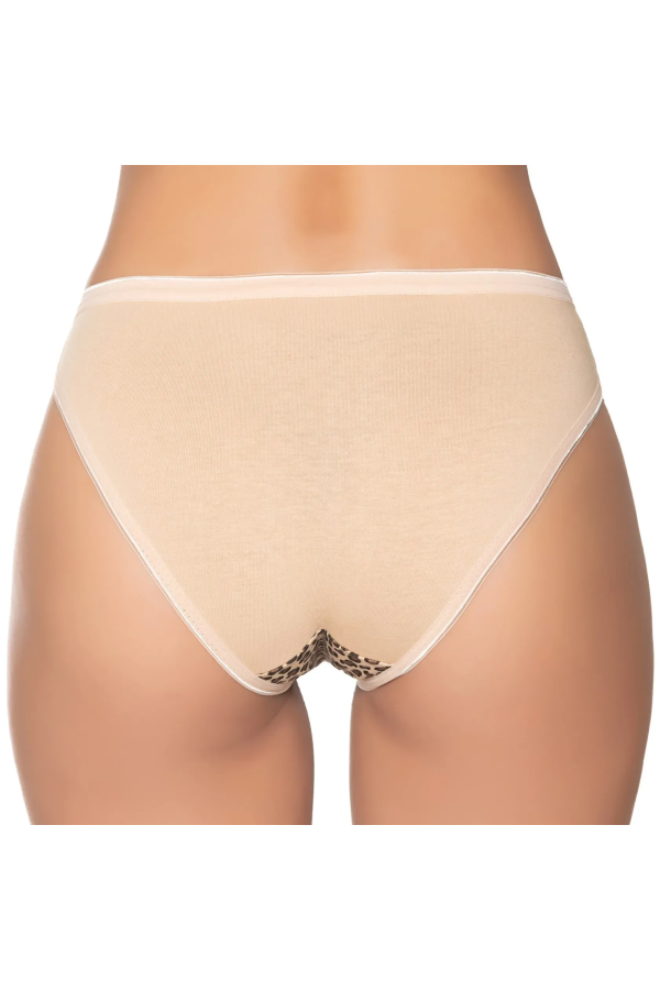 Gümüş İç Giyim 6020 Kadın Likralı İnce Bel Leopar Baskılı Bikini
