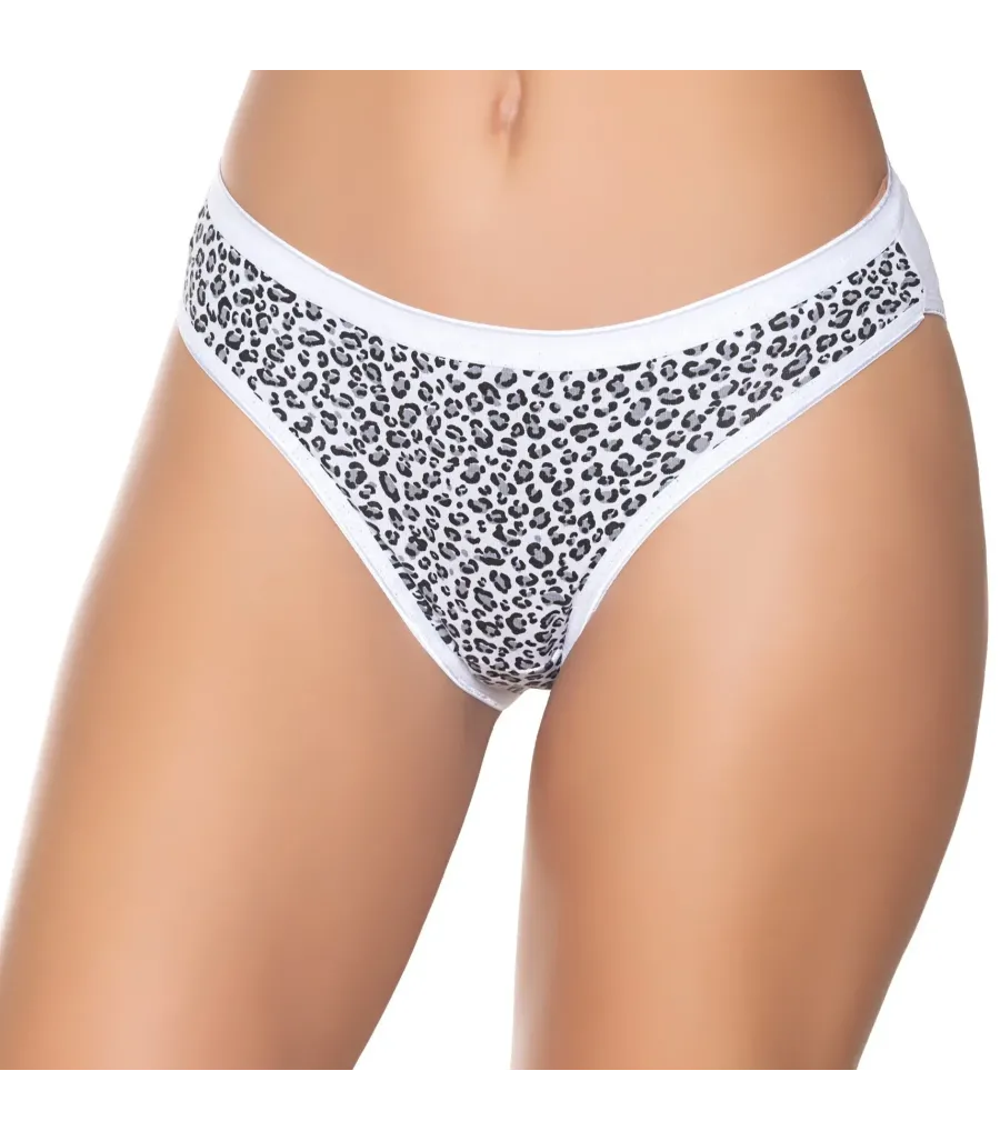 Gümüş İç Giyim 6020 Kadın Likralı İnce Bel Leopar Baskılı Bikini