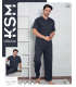 KSM Erkek Düğmeli Kısa Kollu Pijama Takımı