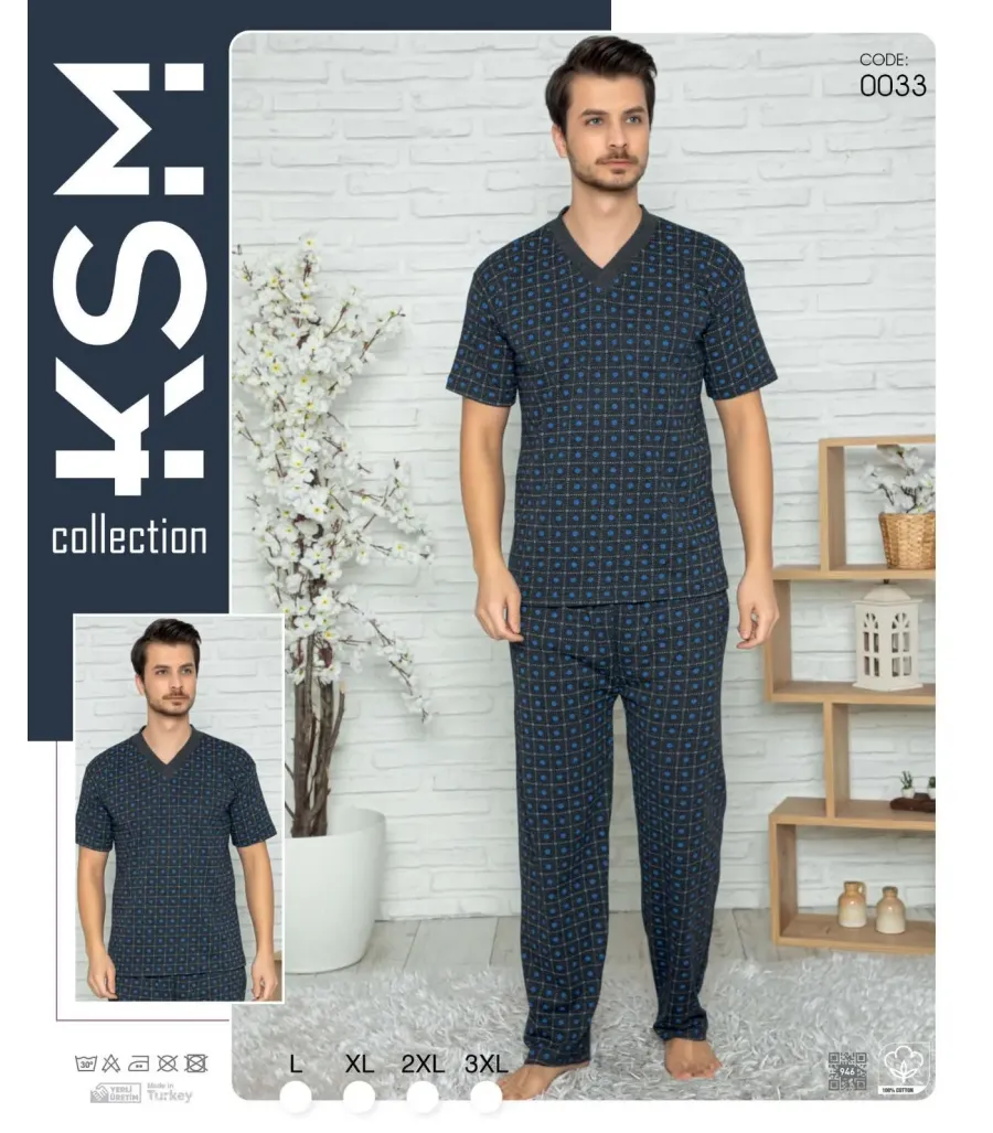 KSM Erkek Kısa Kollu Pijama Takımı