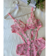 Arona Badysuit Pembe Büyük Çiçek