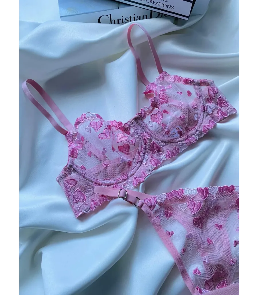 Arona Brode Takımı Pembe Kalpli