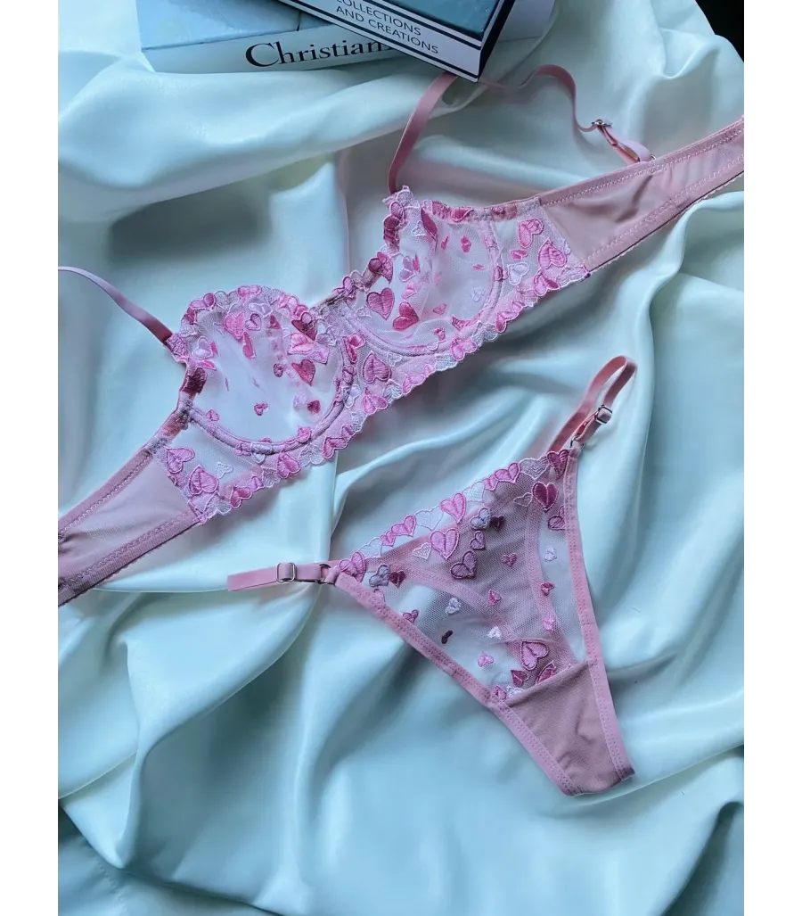 Arona Brode Takımı Pembe Kalpli