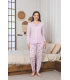 Elit Milan Kumaş Full Likralı Uzun Kol Kadın Pijama Takımı