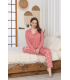 Elit Milan Kumaş Full Likralı Uzun Kol Kadın Pijama Takımı