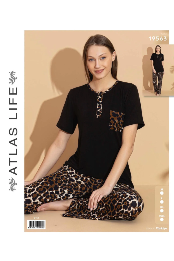 Atlas Life Kadın Pijama Takımı Siyah