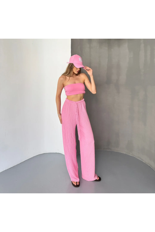 Bubble Palazzo Pantolon Pembe