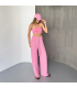 Bubble Palazzo Pantolon Pembe