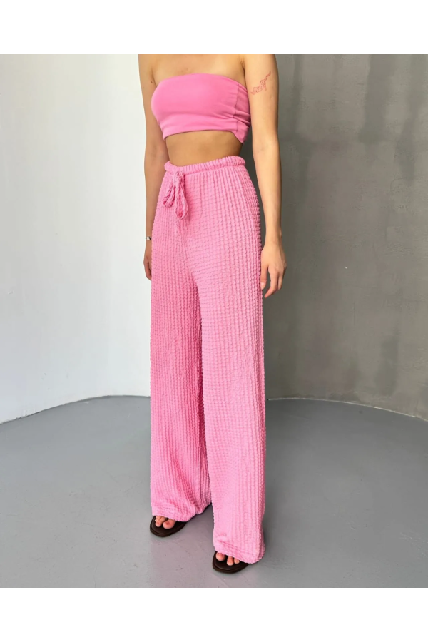 Bubble Palazzo Pantolon Pembe