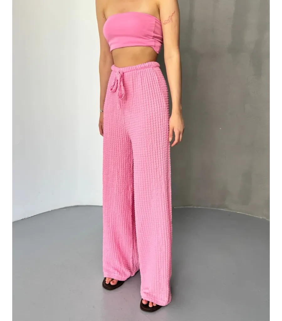 Bubble Palazzo Pantolon Pembe