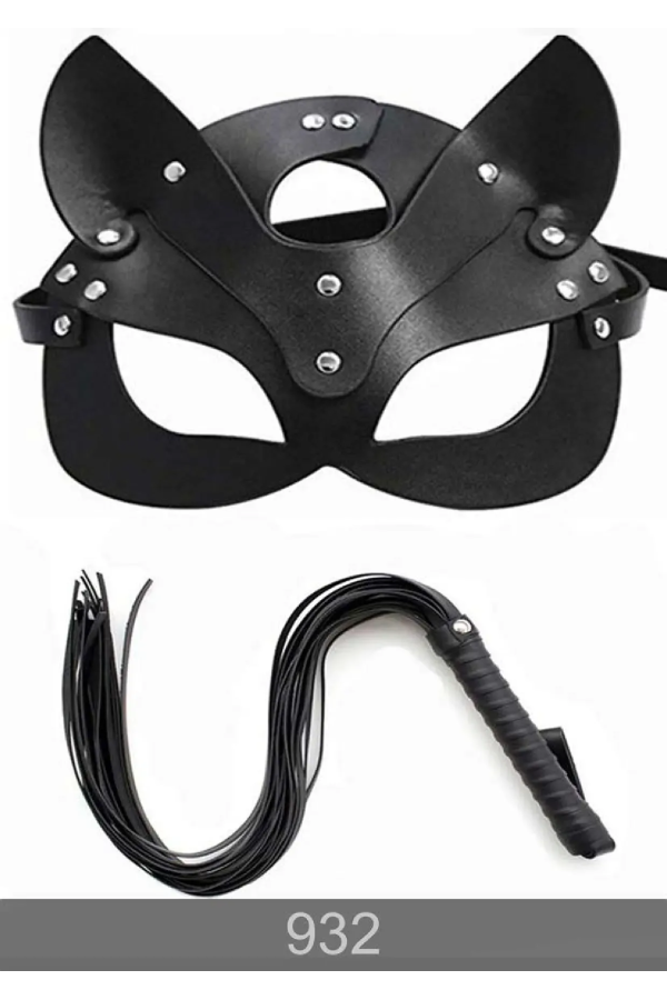 Redsaks İkili Fantezi Set Maske Kırbaç Siyah