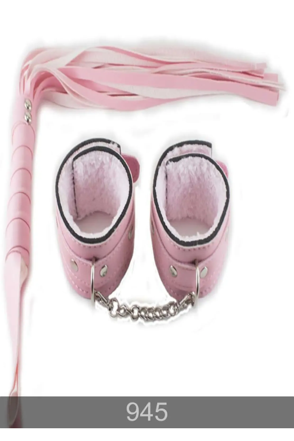 Redsaks İkili Fantezi Set Kırbaç Kelepçe Pembe
