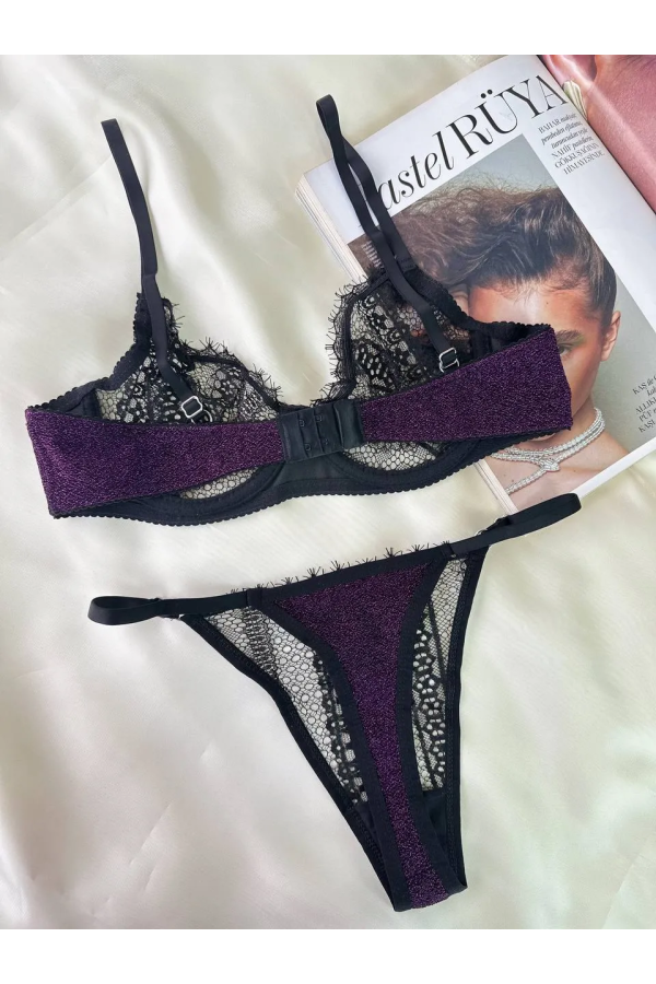 Arona Mor Simli Bralet Takım