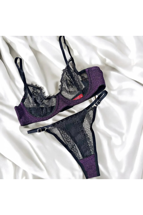 Arona Mor Simli Bralet Takım