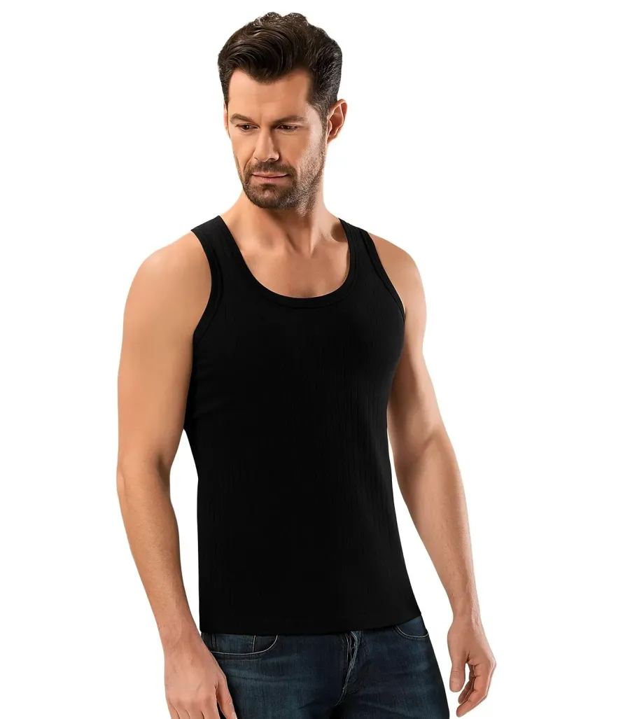 Toptan İnce Modal Erkek Atlet Anıt Siyah