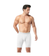 Gümüş Erkek Likralı Uzun Boxer Beyaz