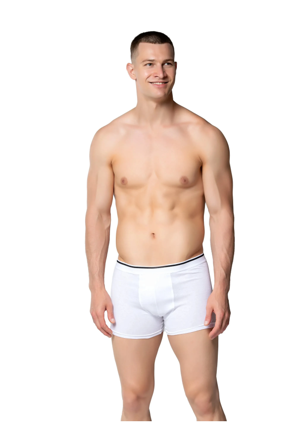 Toptan Sedef Yıldız Likralı Boxer Beyaz Modeli Ve