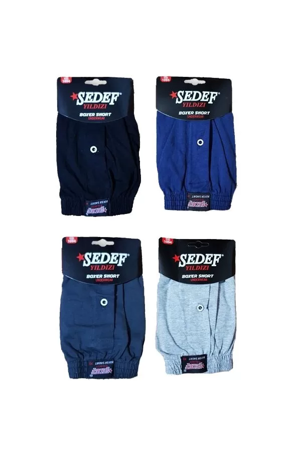 Toptan Sedef Yıldız Penye Boxer Siyah