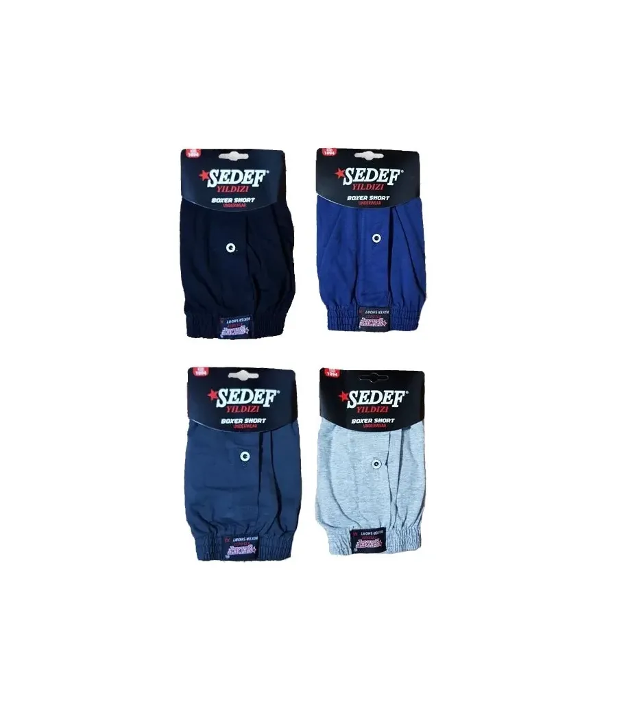 Toptan Sedef Yıldız Penye Boxer Siyah