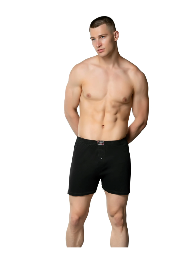 Toptan Sedef Yıldız Penye Boxer Siyah