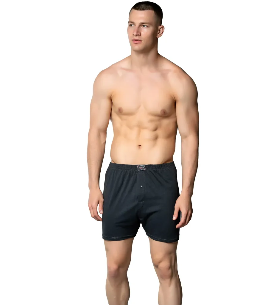 Toptan Sedef Yıldız Penye Boxer Antrasit