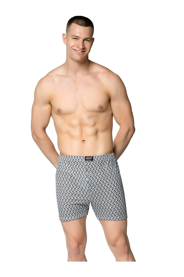 Toptan Sedef Yıldız Penye Empirme Desenli Boxer