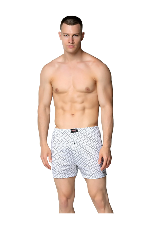 Toptan Sedef Yıldız Penye Empirme Desenli Boxer
