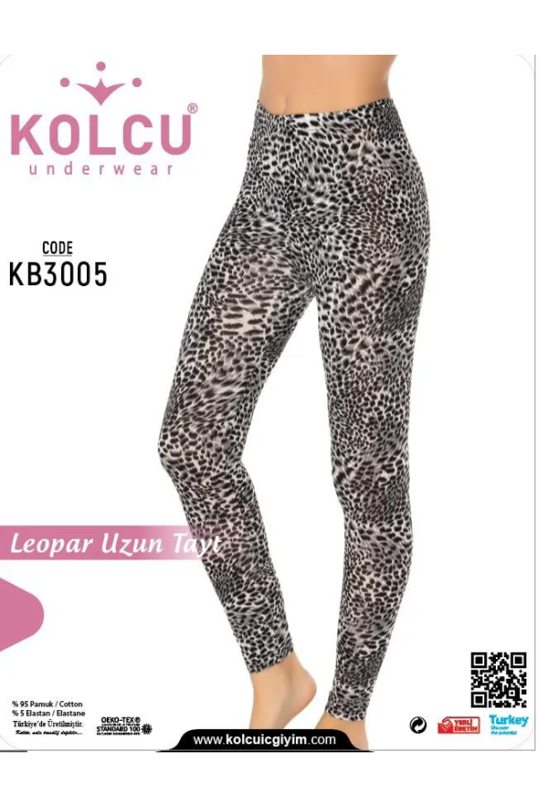 Toptan Kolcu Uzun Tayt Leopar Desenli