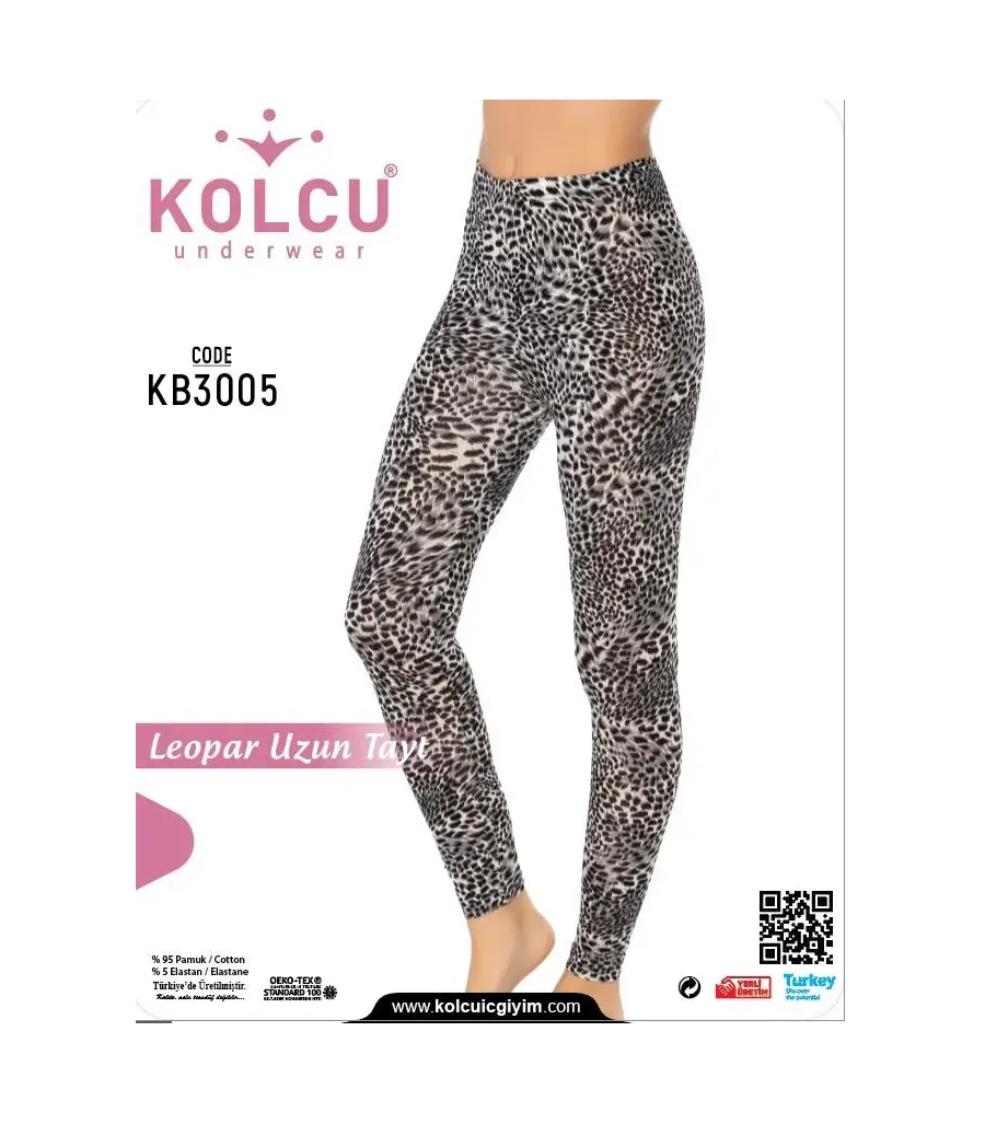 Toptan Kolcu Uzun Tayt Leopar Desenli