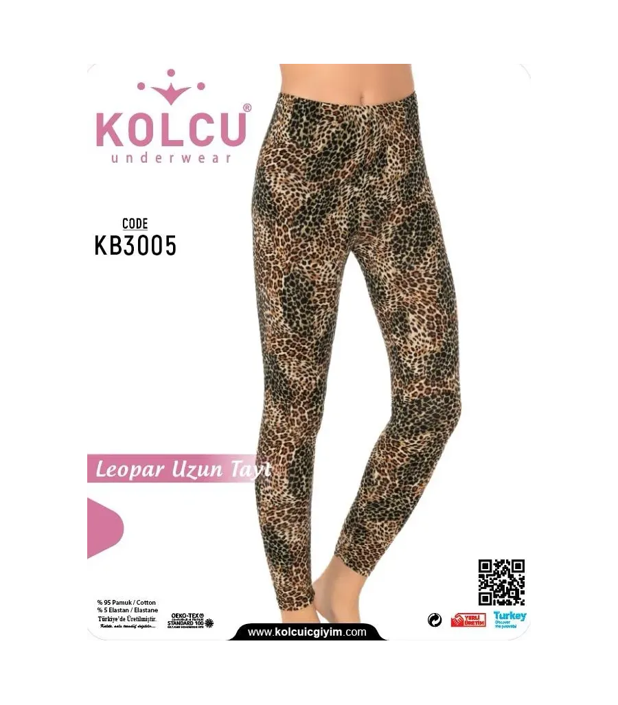 Toptan Kolcu Uzun Tayt Leopar