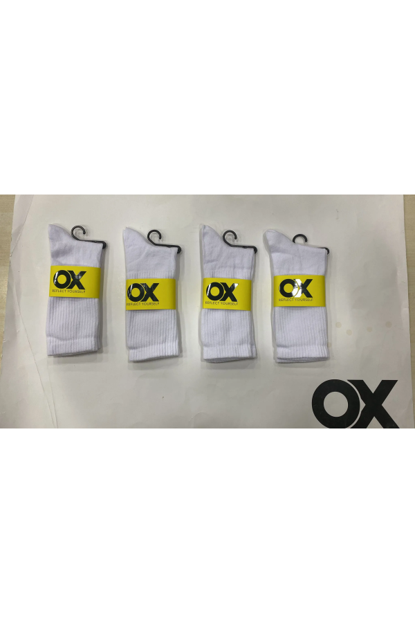 OX Kadın Kolej Çorabı Beyaz