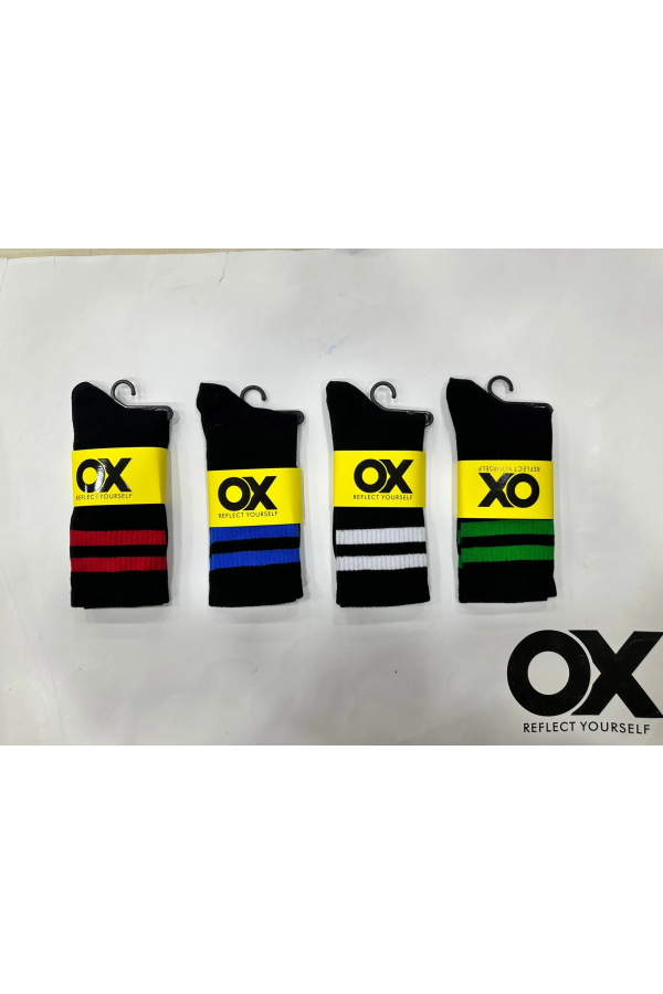 OX Kadın Kolej Çorabı Siyah Çizgili