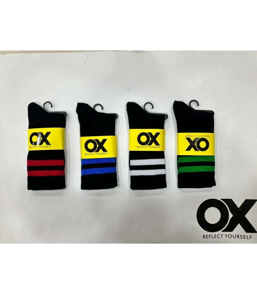 OX Kadın Kolej Çorabı Siyah Çizgili